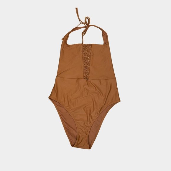 aerie Other - aerie one piece halter bathing suit rusty orange brown XL